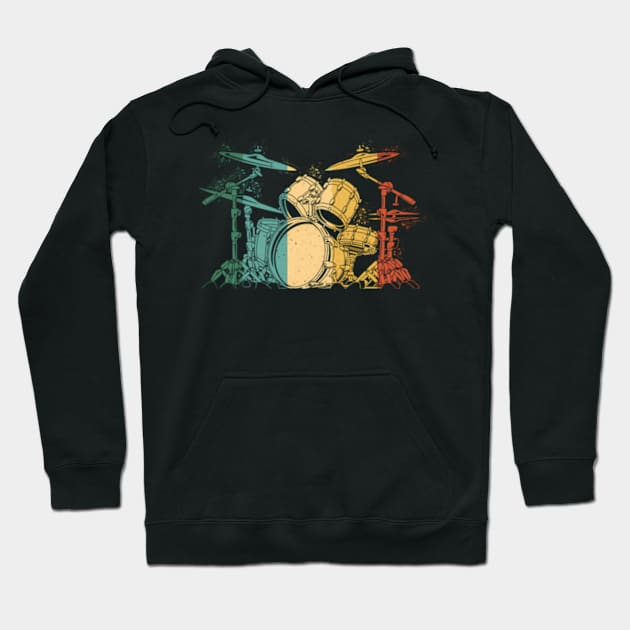 Drummer Drum Set Drumset Drummers Drumming Hoodie by Sink-Lux